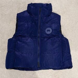 Canada Goose Blue Quilted Puffer Vest with Logo Patch